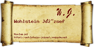 Wohlstein József névjegykártya